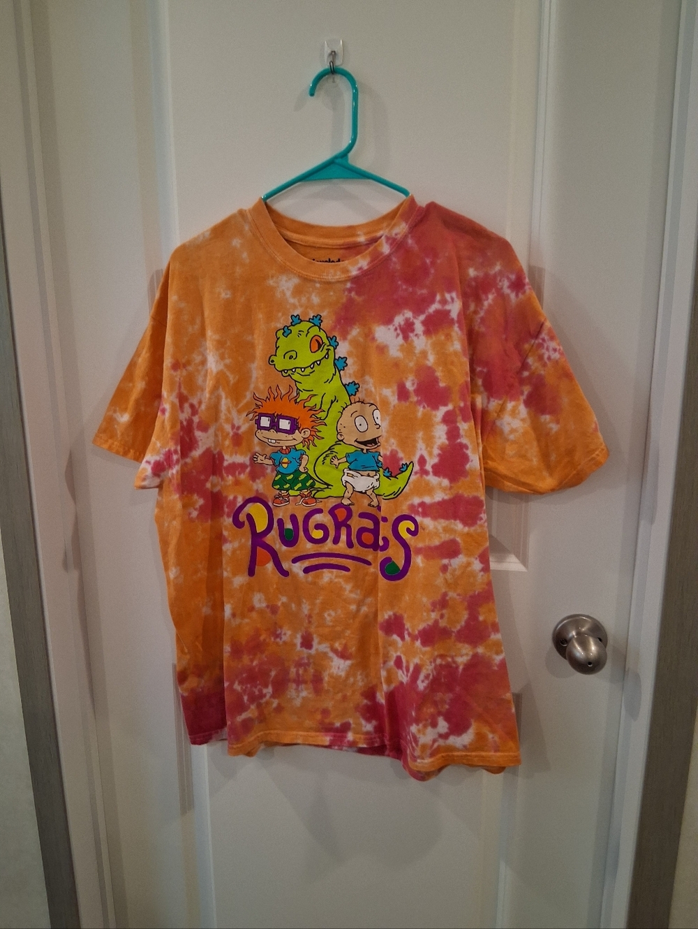 Nickelodeon Rugrats Tie-Dye Tee in Orange & Pink Size XL